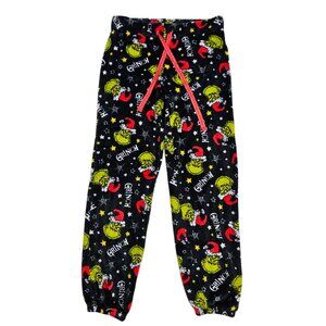 The Grinch Women's Black Plush Christmas Holiday Pajama Pants Size M NWT
